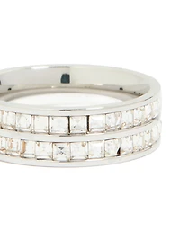 Anneau à double couche en zircone cubique acier inoxydable étanche