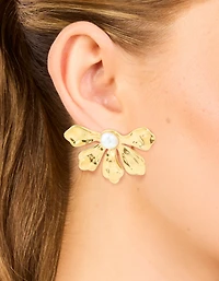 Boucles d’oreilles étanches en acier inoxydable en acier inoxydable en demi-fleur en demi-fleur