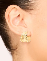 Boucles d’oreilles Huggie en acier inoxydable multi-rangées plaquées or étanches