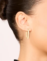 Waterproof Gold Plated Stainless Steel Large Twisted Hoop Earrings