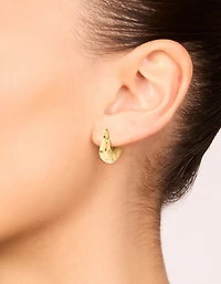 Waterproof Gold Plated Stainless Steel Organic Teardrop Hoop Earrings