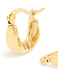 Waterproof Gold Plated Stainless Steel Organic Teardrop Hoop Earrings
