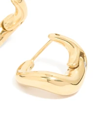 Waterproof Gold Plated Stainless Steel Bendy Metal Hoop Earrings