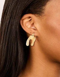 Waterproof Gold Plated Stainless Steel Etched Chunky Hoop Earrings