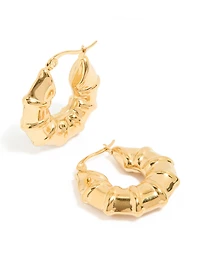 Boucles d’oreilles en anneau imperméables en acier inoxydable plaqué or