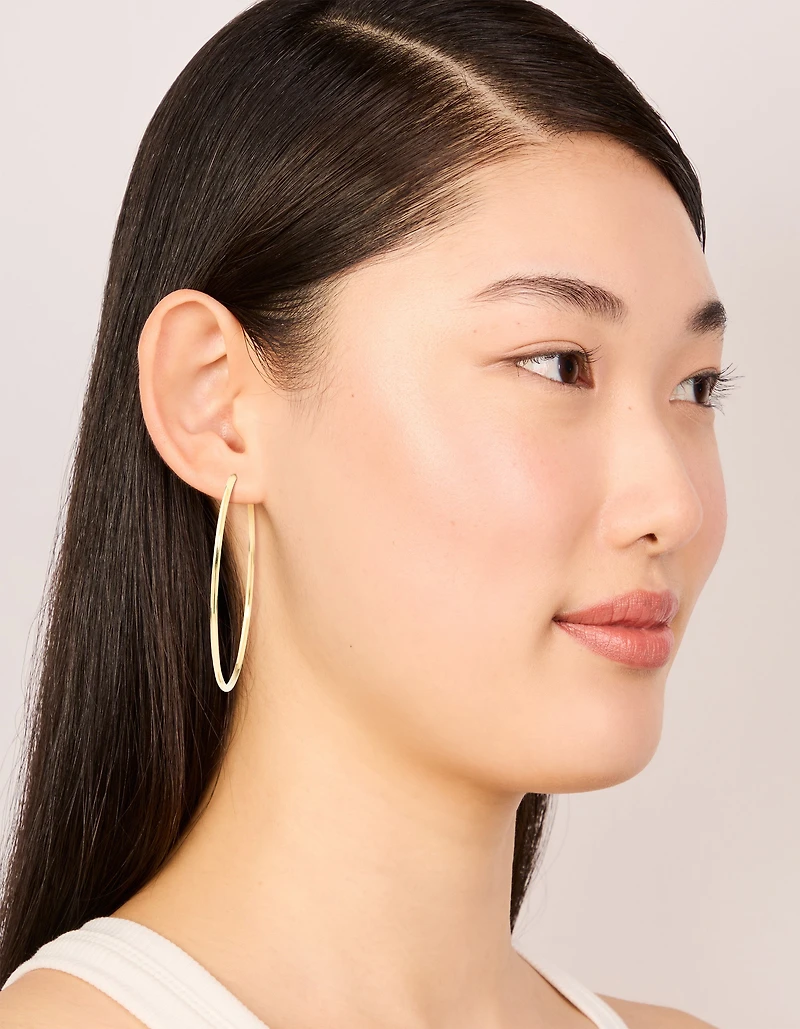 Waterproof Gold Plated Stainless Steel Hoop Earrings 55 MM
