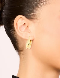 Boucles d’oreilles ovales concaves en acier inoxydable imperméables
