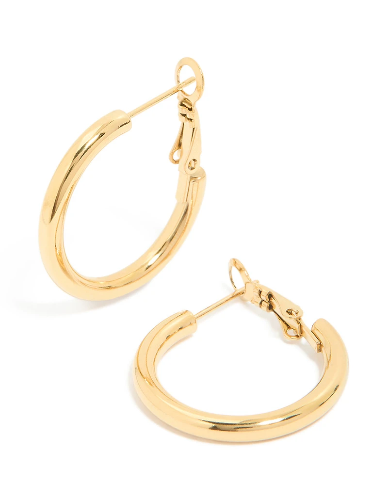 Waterproof Gold Plated Stainless Steel Hoop Earrings 30 MM
