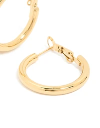 Waterproof Gold Plated Stainless Steel Hoop Earrings 30 MM