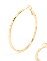 Waterproof Gold Plated Stainless Steel Hoop Earrings 40 NN