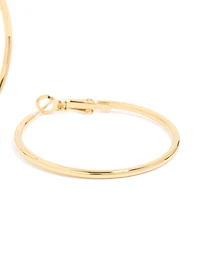 Waterproof Gold Plated Stainless Steel Hoop Earrings 40 NN