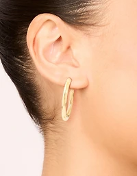 Waterproof Gold Plated Stainless Steel Hoop Earrings