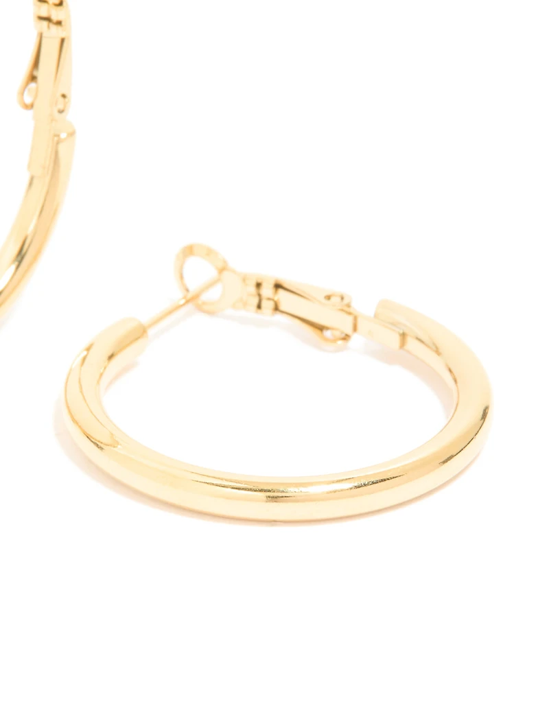 Waterproof Gold Plated Stainless Steel Hoop Earrings