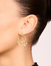 Boucles d’oreilles anneaux imperméables en acier inoxydable plaquées or en forme de cerceau