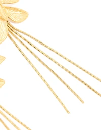 Waterproof Gold Plated Stainless Steel Flower Snake Chain Earrings