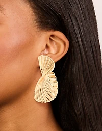 Boucles d’oreilles fleuries statement statement en acier inoxydable plaquées or imperméables