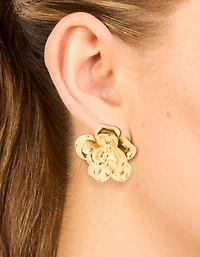 Waterproof Gold Plated Stainless Steel Mini Double Daisy Earrings