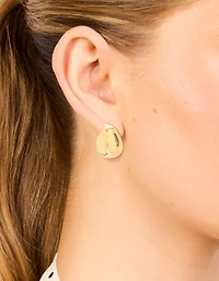 Waterproof Gold Plated Stainless Steel Organic Teardrop Stud Earrings