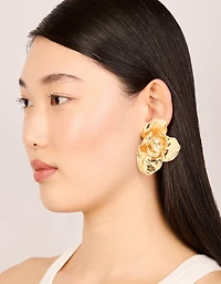 Boucles d’oreilles torsadées en acier inoxydable, étanches plaquées or et texturées