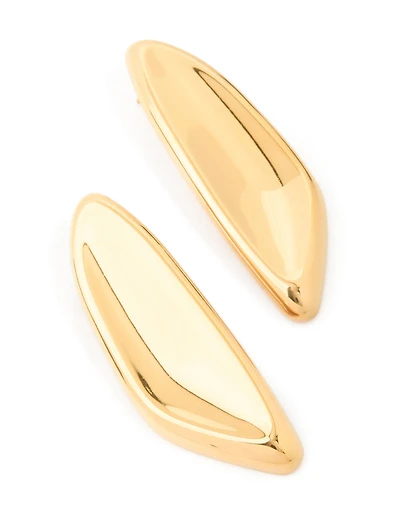 Waterproof Gold Plated Stainless Steel Shield Stud Earrings