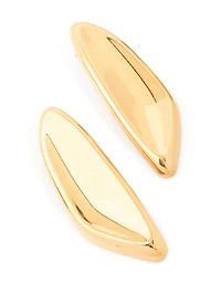 Waterproof Gold Plated Stainless Steel Shield Stud Earrings
