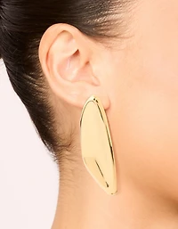 Waterproof Gold Plated Stainless Steel Shield Stud Earrings