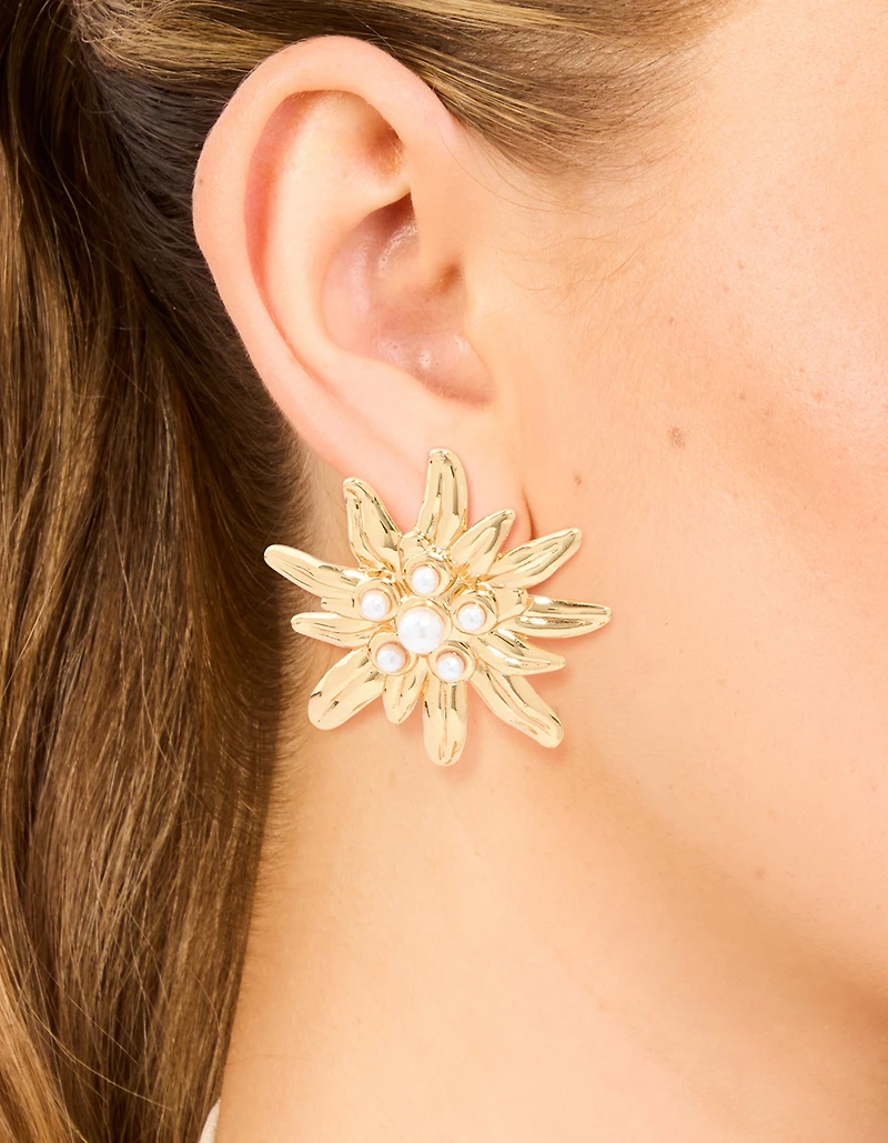 Boucles d’oreilles étanchées en acier inoxydable en acier inoxydable d’eau douce en forme de boucles d’oreilles en forme d’oursin