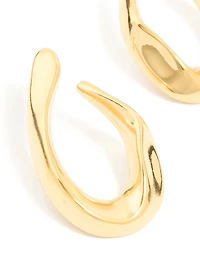 Waterproof Gold Plated Stainless Steel Organic Teardrop Stud Earrings