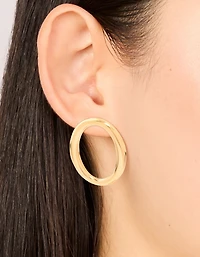 Boucles d’oreilles ovales ouvertes en beigne en acier inoxydable imperméable