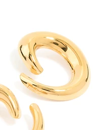 Waterproof Gold Plated Stainless Steel Swirl Statement Stud Earrings