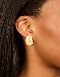 Waterproof Gold Plated Stainless Steel Bubble Round Hoop Earrings