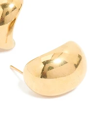 Boucles d’oreilles rondes rondes en acier inoxydable plaquées or et imperméables