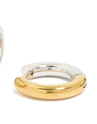 Waterproof Mixed Metal Plated Stainless Steel Huggie Earrings 12 MM