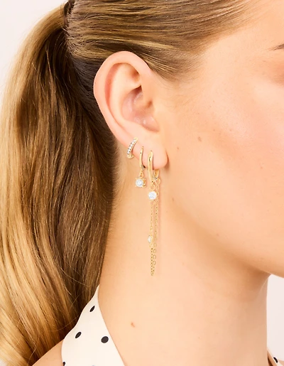 Sac d’empilement de boucles d’oreilles en acier inoxydable plaqué or imperméable