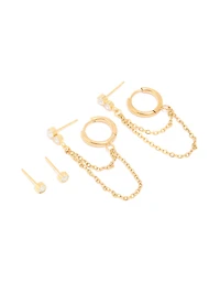 Sac d’empilement auriculaire en zircone cubique en acier inoxydable étanche, plaqué or