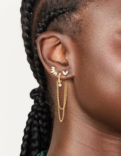 Waterproof Gold Plated Stainless Steel Marquise Earrings 3-Pack