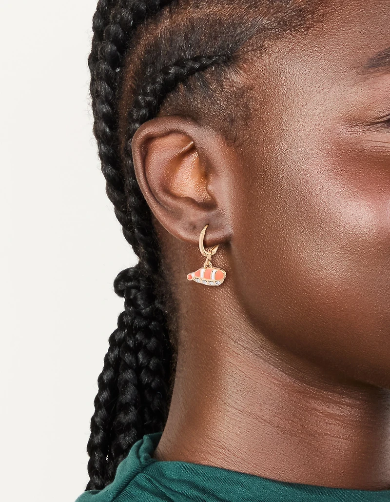 Gold Diamante Sashimi Huggie Earrings