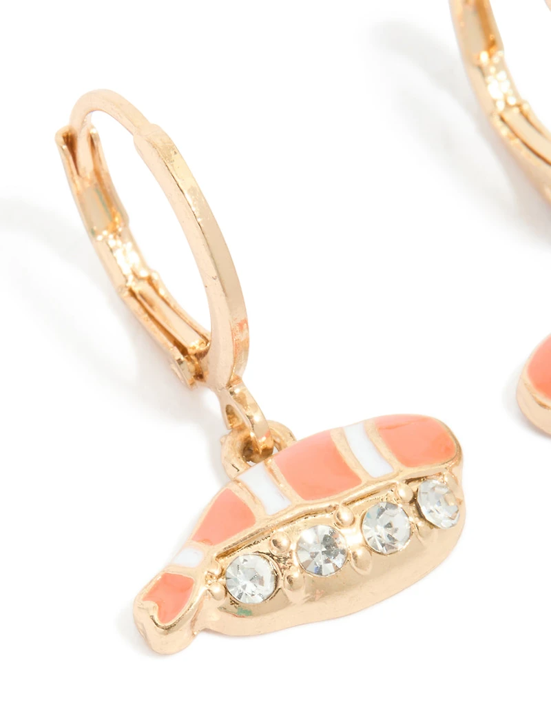 Boucles d’oreilles Huggie en sashimi diamant doré