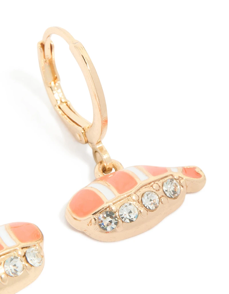 Gold Diamante Sashimi Huggie Earrings