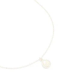 Silver Diamante Simple Teardrop Pendant Necklace