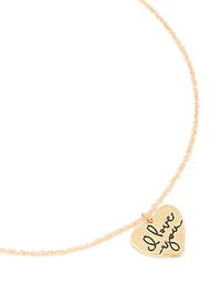 Gold 'I Love You' Heart Necklace