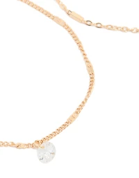 Gold Chain & Molten Disc Charm Bracelets 2-Pack