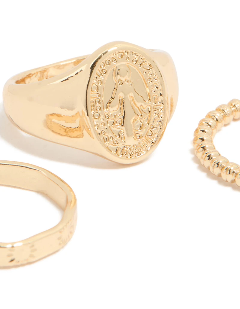 Gold Mary & Bubble Rings 3-Pack