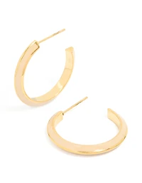 Waterproof Gold Plated Stainless Steel Neutral Toned Enamel Hoop Earrings