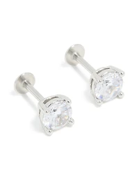 Titanium Cubic Zirconia Flat Back Studs