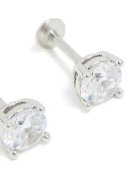 Titanium Cubic Zirconia Flat Back Studs