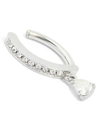 Surgical Steel Cubic Zirconia Curved Drop Belly Ring