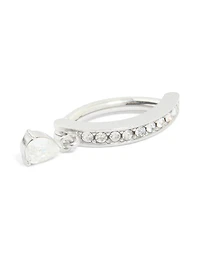 Surgical Steel Cubic Zirconia Curved Drop Belly Ring