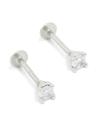 Surgical Steel Cubic Zirconia Flat Back Studs