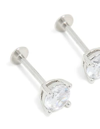 Surgical Steel 5mm Cubic Zirconia Flat Back Studs
